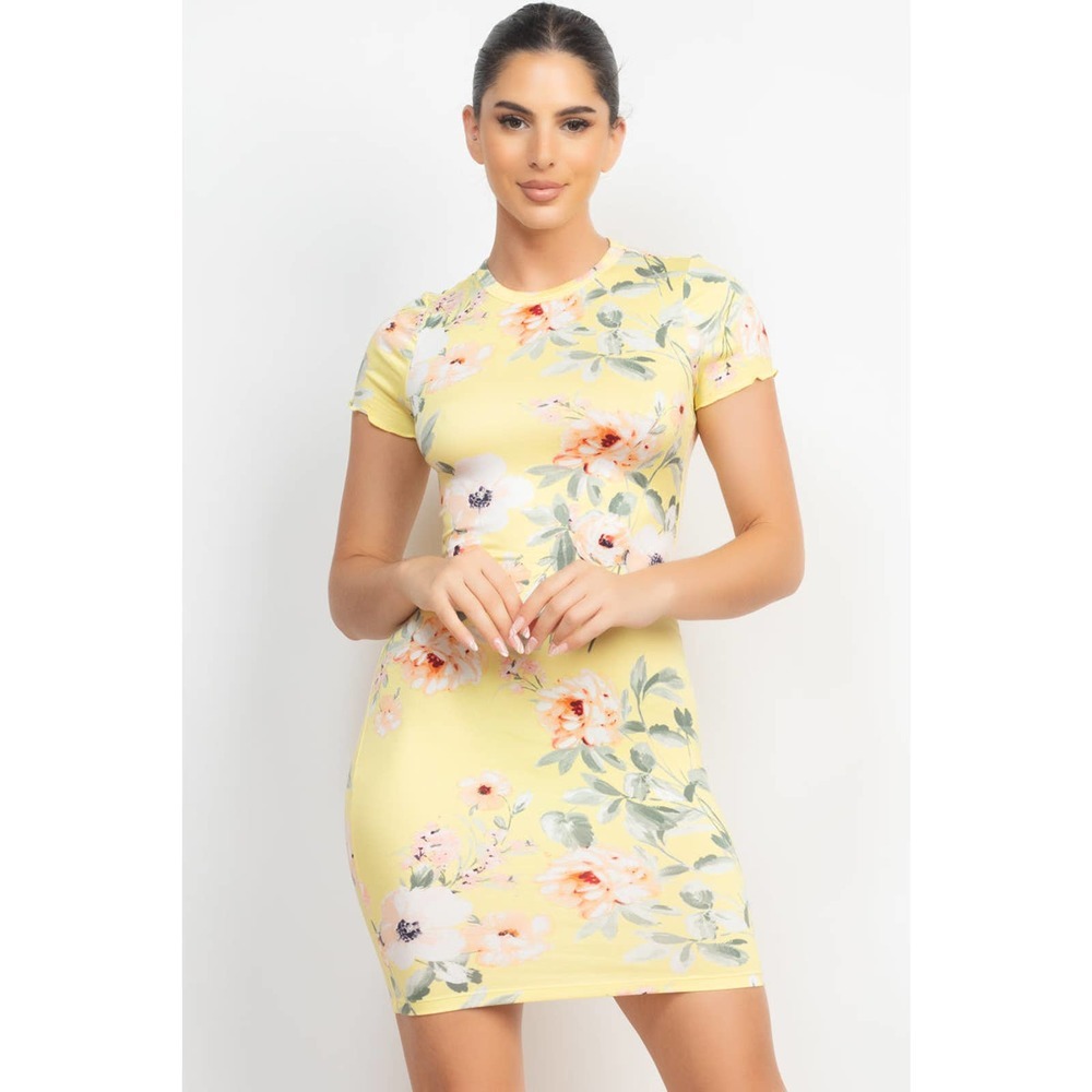 Floral Print Casual Summer T-Shirt Dress